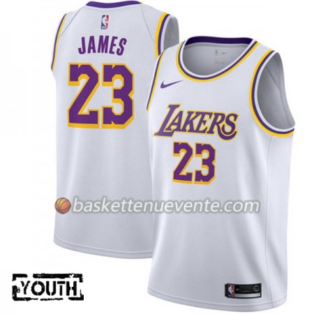 Maillot Basket Los Angeles Lakers Lebron James 23 2018-19 Nike Blanc Swingman - Enfant